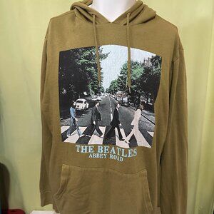 The Beatles Abbey Road 2020 Men's Brown Green Hoodie Sweater Size Large Cotton